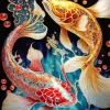 Red And Gold Koi Fish Diamond Painting