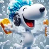 Snoopy Showering Diamond Painting