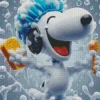 Snoopy Showering Diamond Painting