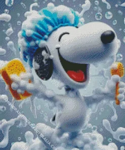 Snoopy Showering Diamond Painting
