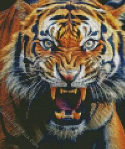 Tiger Roaring Diamond Painting