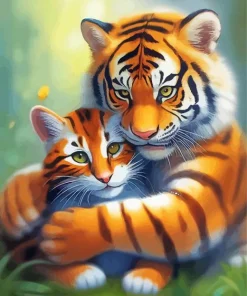 Tigers Hug Diamond Painting