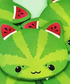 Watermelon Cat Diamond Painting