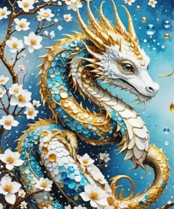 White Dragon Baby Diamond Painting