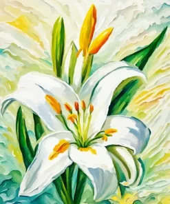White Easter Lily Art Diamond Painting