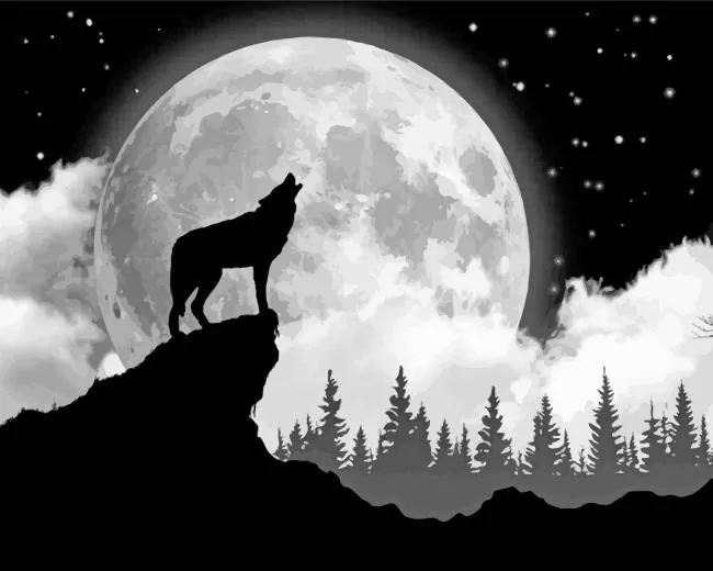 wolf in the moon Diamond Paintings Wolf In The Moon Diamond Painting