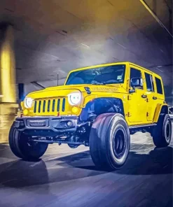 Yellow Jeep Wrangler Diamond Painting
