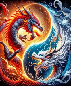 Yin Yang Dragon Diamond Painting