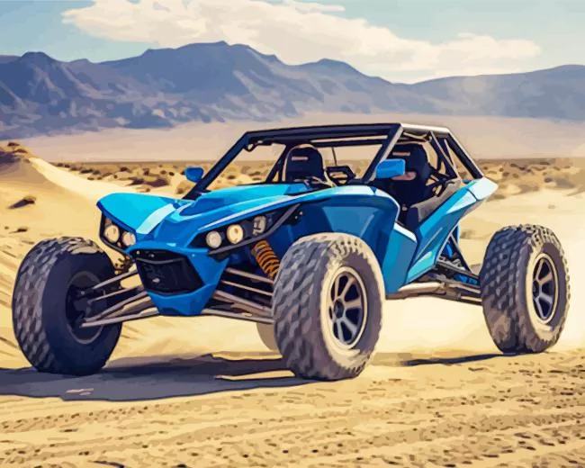 Blue buggy Diamond With Numbers Blue Buggy Diamond Painting