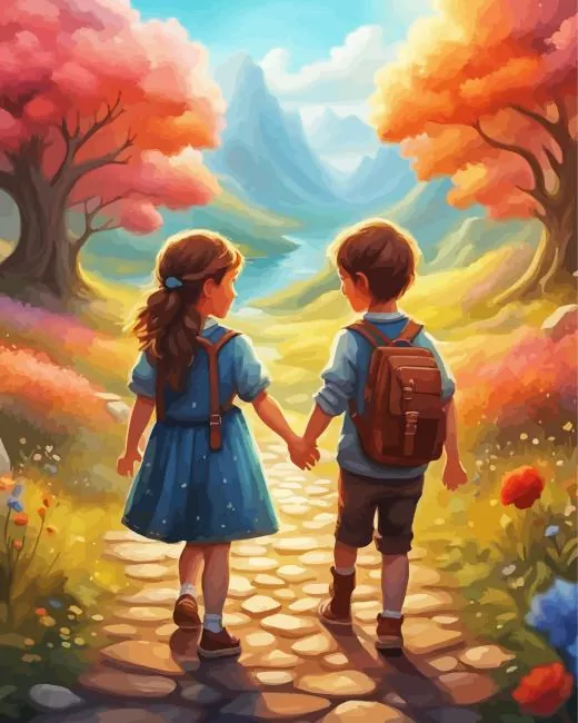 Brother and sister Diamond Painst Brother And Sister Diamond Painting