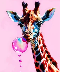 Bubble Giraffe Diamond Painting