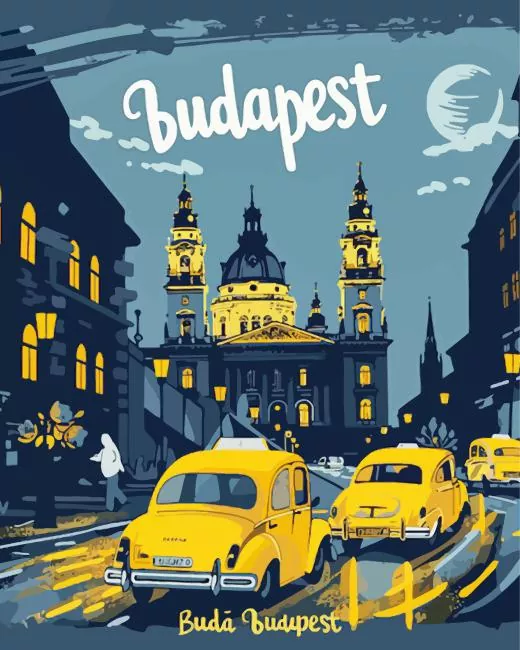 Budapest Poster Diamond With Numbers Budapest Poster Diamond Painting