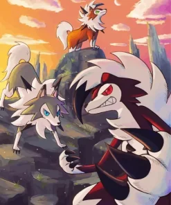 Lycanroc Pokemon Wolves Diamond Painting