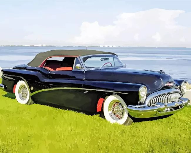 Old 1953 buick skylark car Diamond By Numbers Old 1953 Buick Skylark Car Diamond Painting