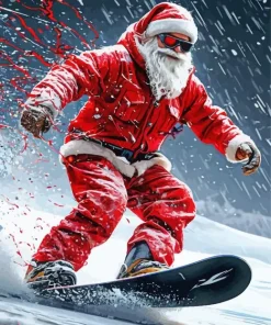 Santa Claus Skiing Diamond Painting