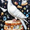 Flying White Pigeon Diamond Painting