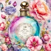 Blue Flower Perfume Bottle Diamond Painting