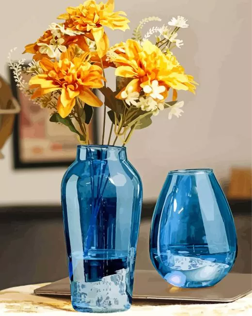 blue glass vase Diamond By Numbers Blue Glass Vase Diamond Painting