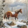 Brown And White Horse Diamond Painting