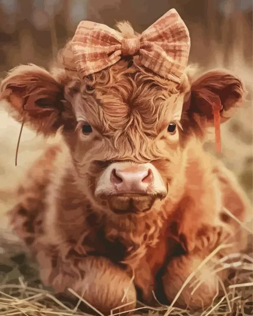 brown baby calf Diamond With Numbers Brown Baby Calf Diamond Painting