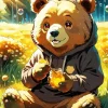 Brown Bear Eating Honey Diamond Painting