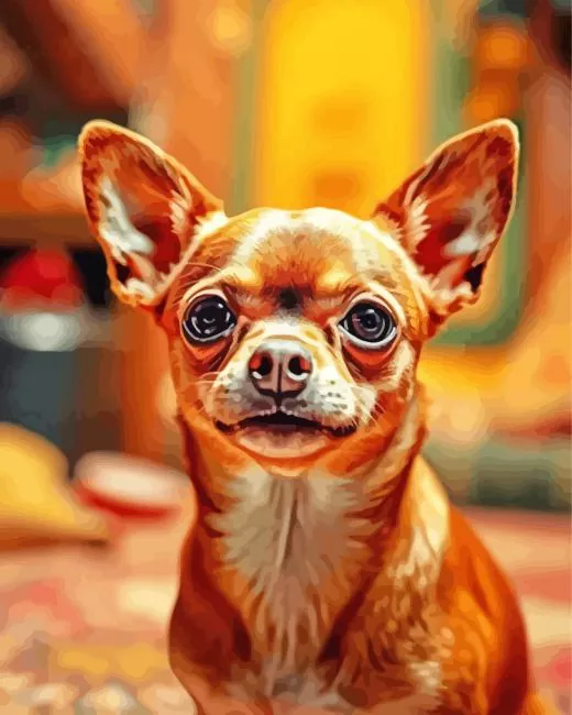 brown chiweenie dog Diamond By Numbers Brown Chiweenie Dog Diamond Painting