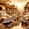 Brown Old Cars Diamond Painting