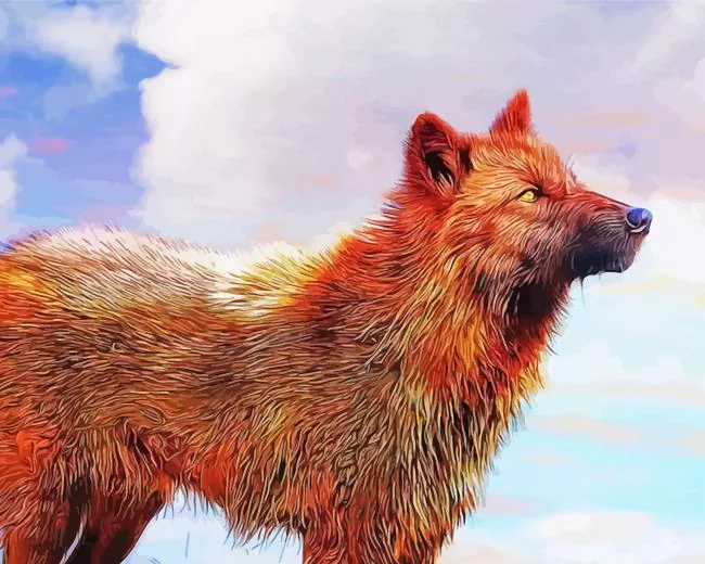 brown wolf art Diamond Paintings Brown Wolf Art Diamond Painting