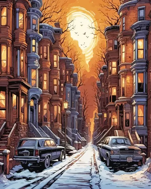 brownstone houses Diamond Paintings Brownstone Houses Diamond Painting