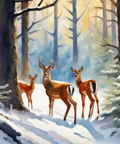 Buck And Doe Diamond Painting