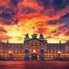 Buckingham Palace At Sunset Diamond Painting
