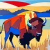 Colorful Buffalo Art Diamond Painting