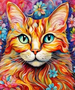 Floral Cat Diamond Painting
