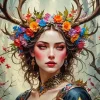 Flower Antlers Art Diamond Painting