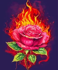 Flower Burning Art Diamond Painting
