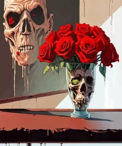Flower Vase With Roses Diamond Painting