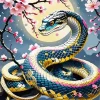 Flower With Snake Diamond Painting