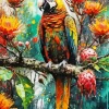Flowers Branch Bird Art Diamond Painting