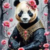 Flowers Panda Diamond Painting