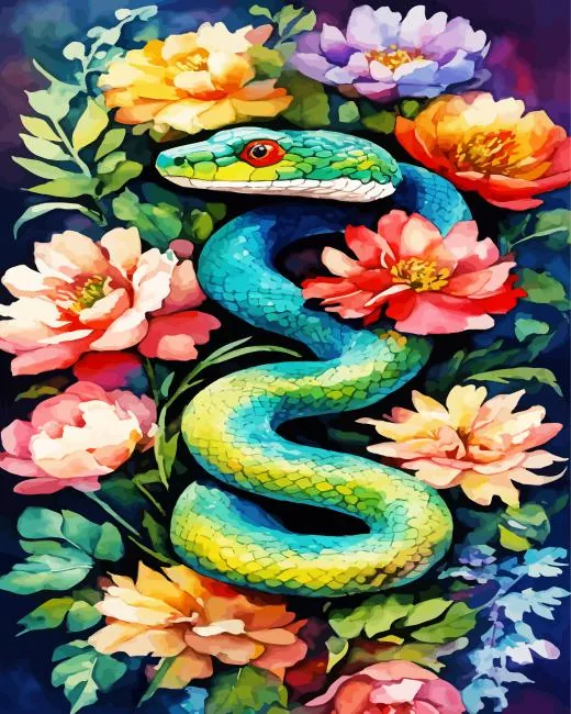 flowers snake Diamond Paints Flowers Snake Diamond Painting