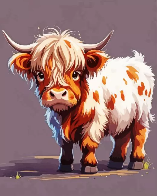fluffy baby brown cow art Diamond By Numbers Fluffy Baby Brown Cow Art Diamond Painting