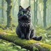 Fluffy Black Cat Diamond Painting