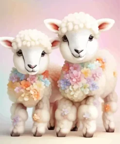 Fluffy Lambs Diamond Painting