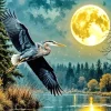 Flying Heron Art Diamond Painting