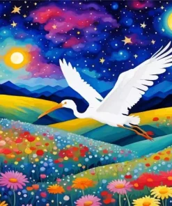 Flying Stork Art Diamond Painting