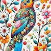 Folk Art Bird Diamond Painting