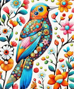 Folk Art Bird Diamond Painting