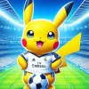 Football Pikachu Art Diamond Painting