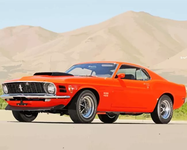 ford mustang 1967 orange Diamond Paintings Ford Mustang 1967 Orange Diamond Painting