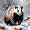 Forest Badger Art Diamond Painting